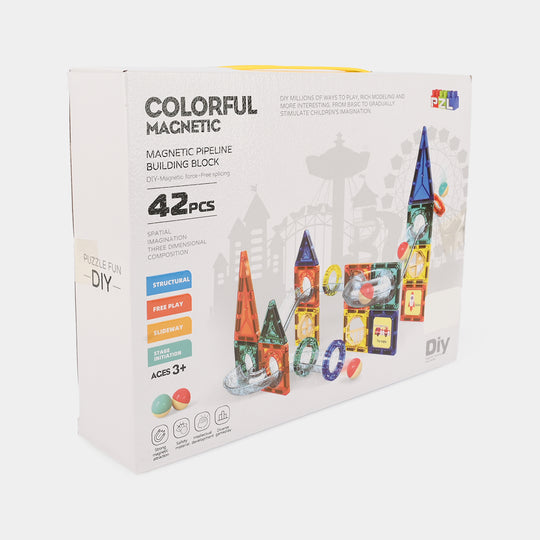Colorful Magnetic Pipeline Building Block Set
