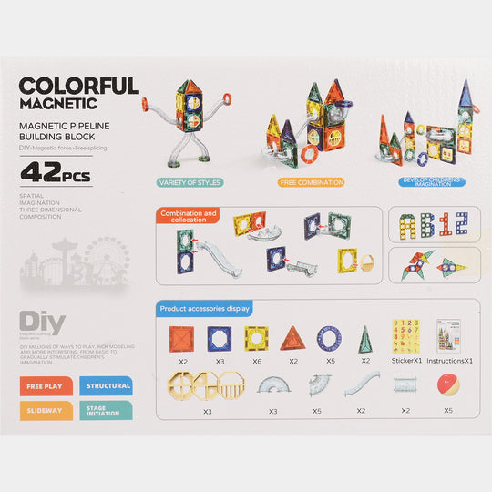 Colorful Magnetic Pipeline Building Block Set