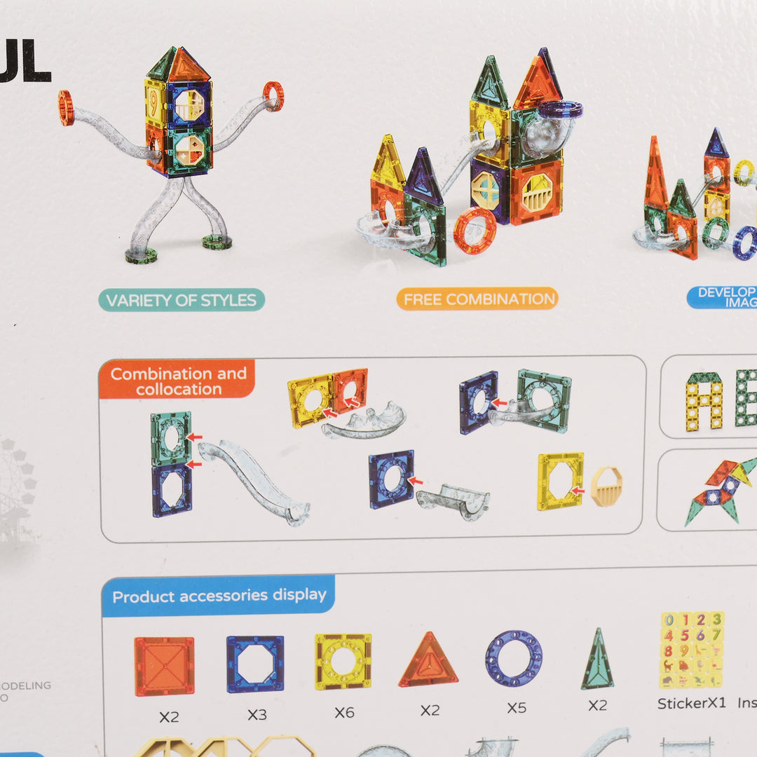 Colorful Magnetic Pipeline Building Block Set