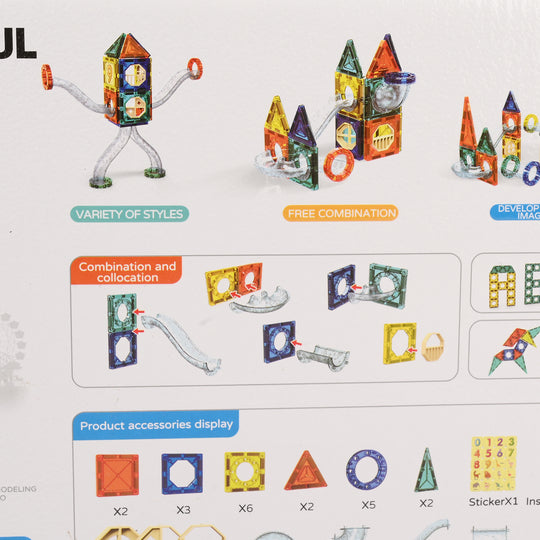 Colorful Magnetic Pipeline Building Block Set