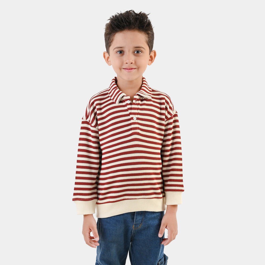 Boys  SweatShirt Red Stripe-RED