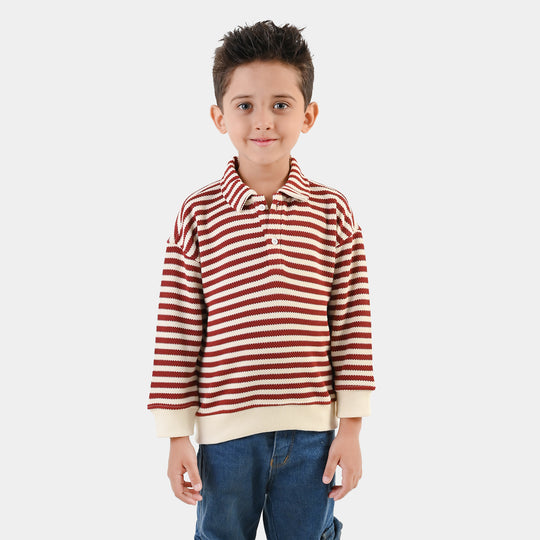 Boys  SweatShirt Red Stripe-RED