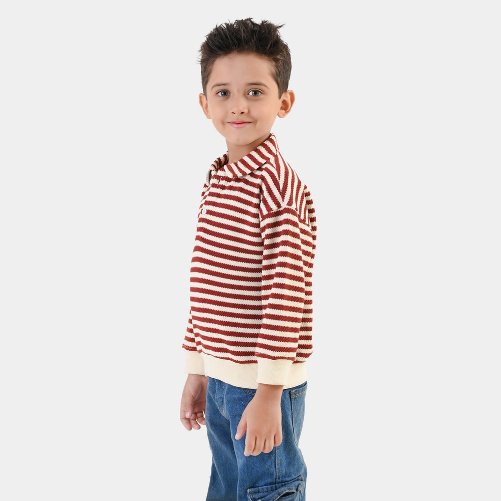 Boys  SweatShirt Red Stripe-RED