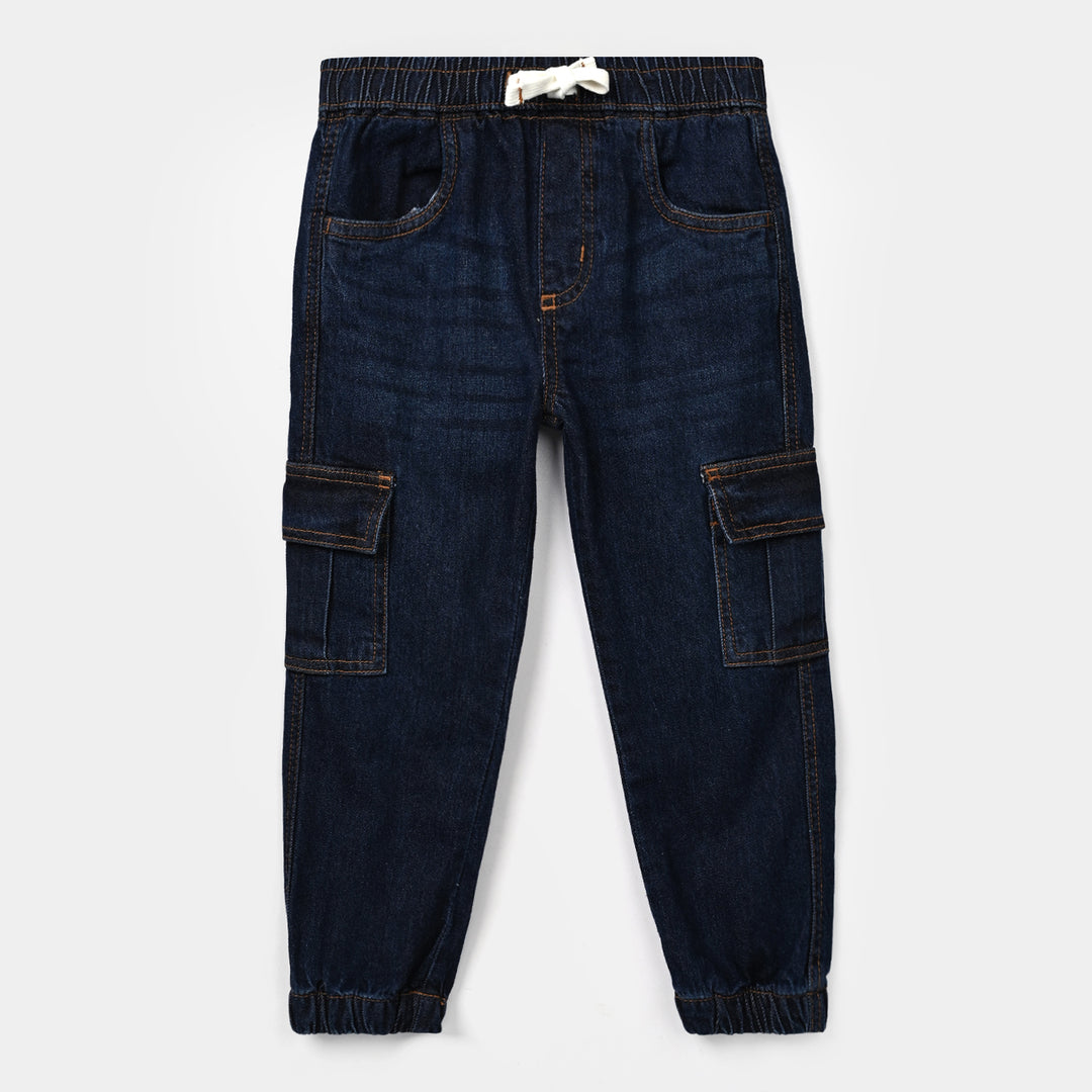 Boys Denim Stretch Pant Jogger- Dark Blue
