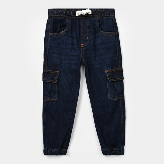 Boys Denim Stretch Pant Jogger- Dark Blue