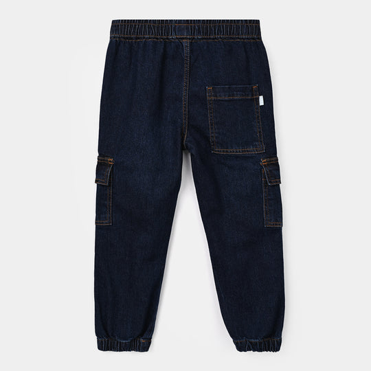 Boys Denim Stretch Pant Jogger- Dark Blue