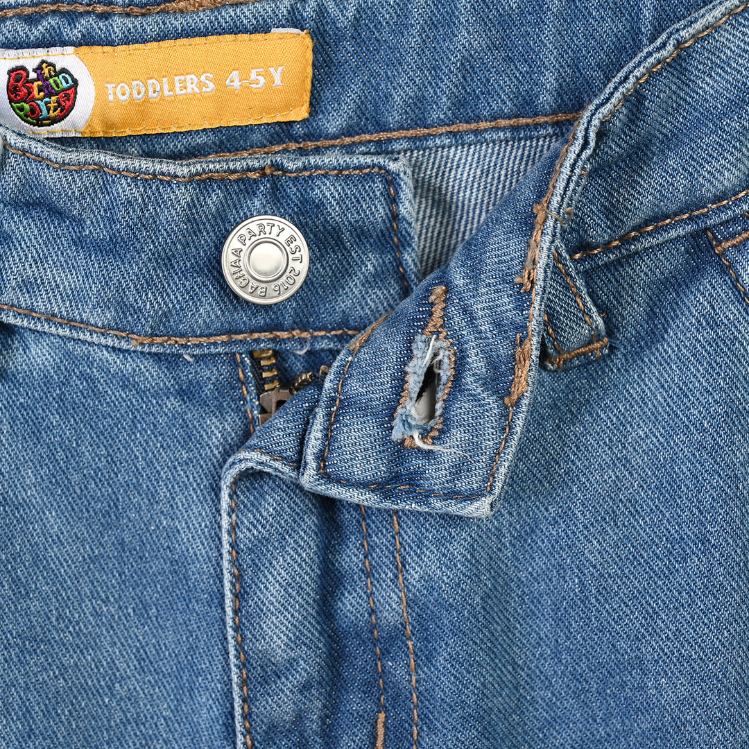 Boys Denim Pant Cargo-Mid Blue