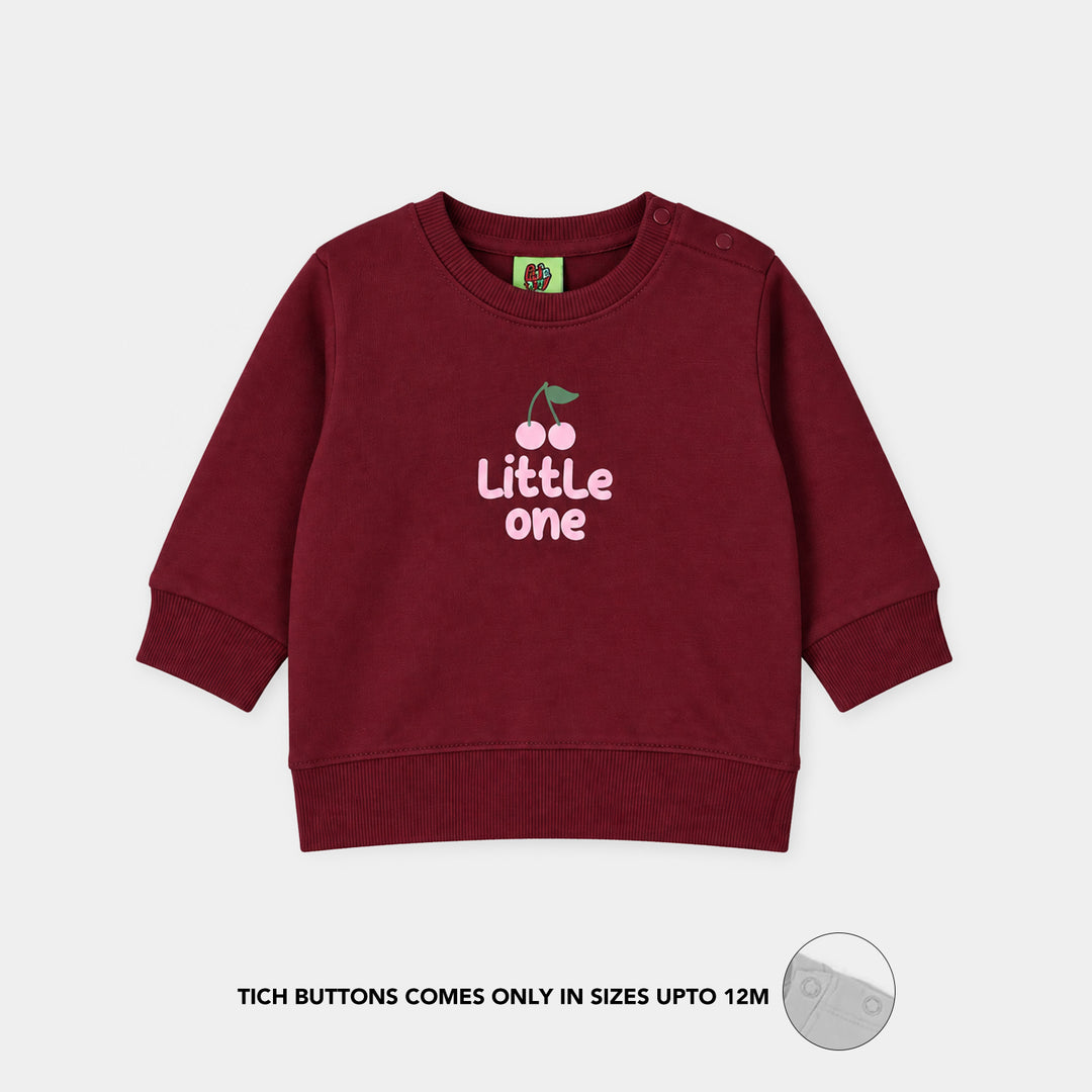 Infant Girls Fleece Sweat Shirt Cherry