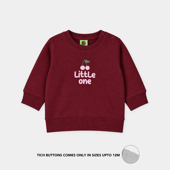 Infant Girls Fleece Sweat Shirt Cherry
