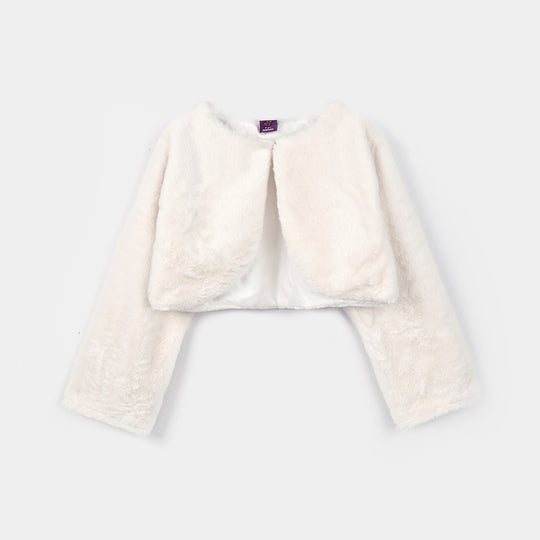 Girls Sherpa Bolero Snow (White)