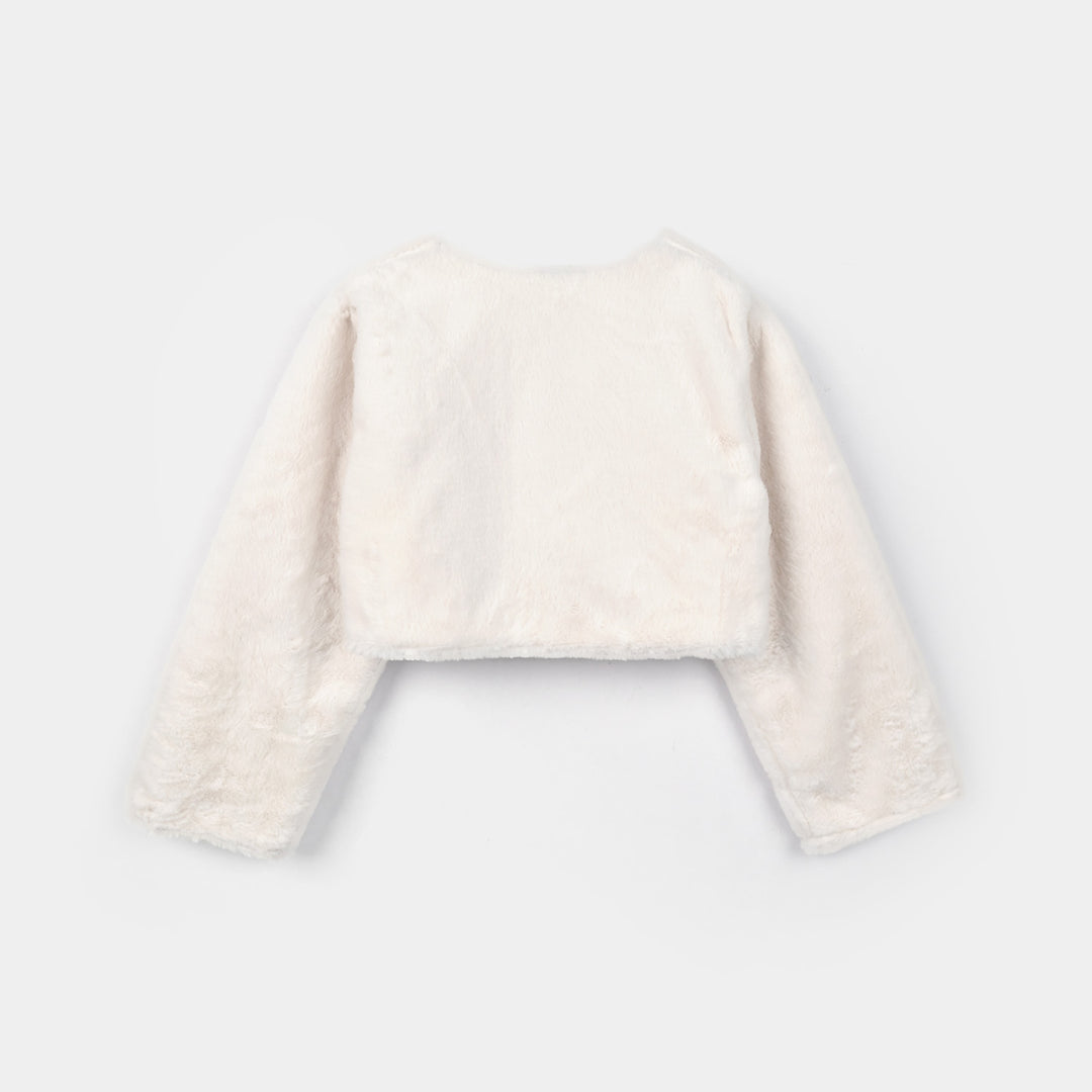 Girls Sherpa Bolero Snow (White)
