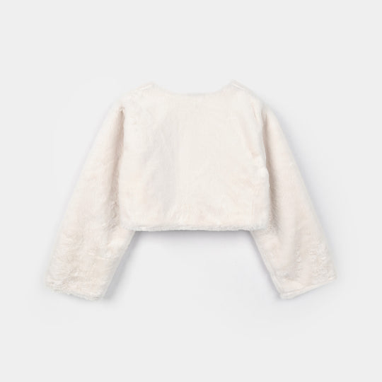 Girls Sherpa Bolero Snow (White)