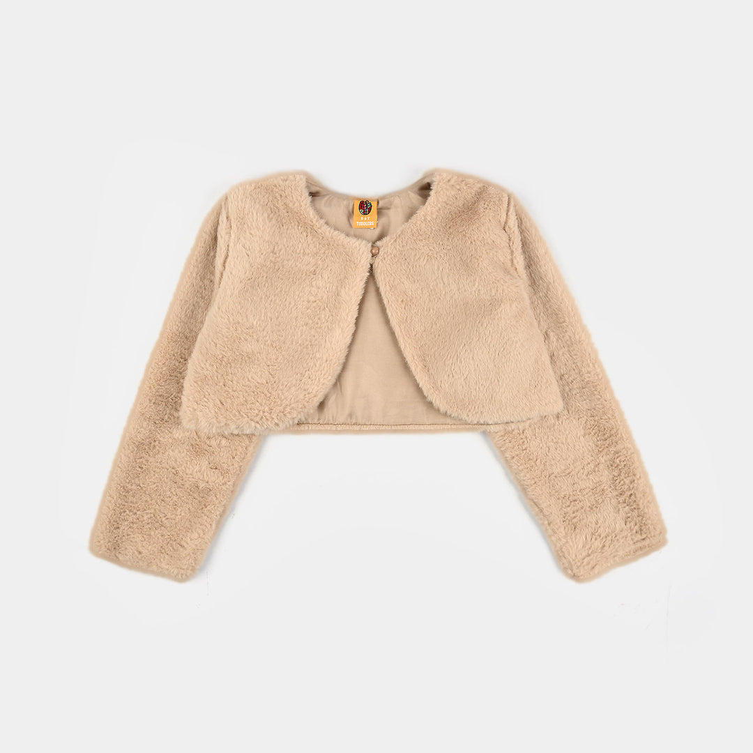 Girls Sherpa Bolero Snow-Lt.Brown