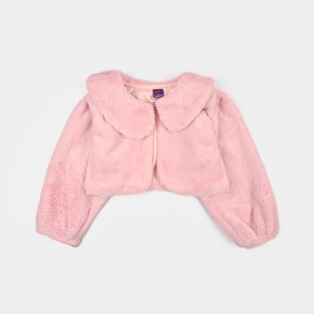 Girls Sherpa Bolero Winter Vibes (Pink)