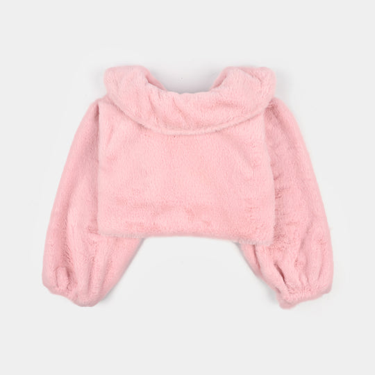 Girls Sherpa Bolero Winter Vibes (Pink)
