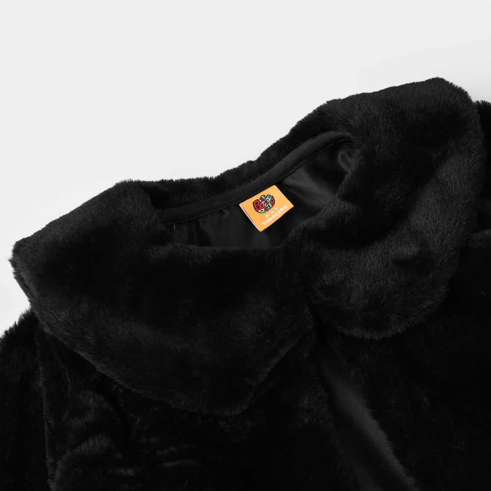 Girls Sherpa Bolero Winter Vibes (Black)