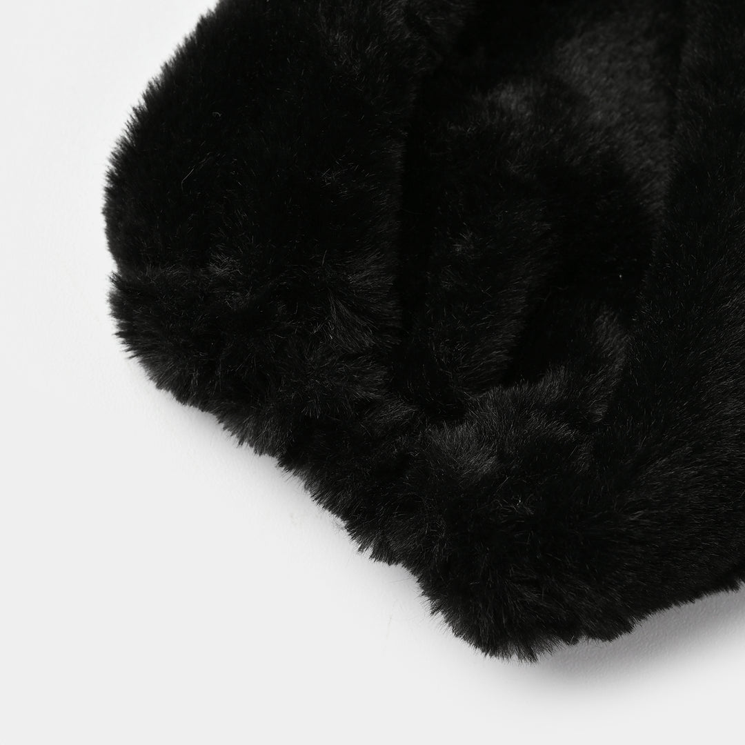 Girls Sherpa Bolero Winter Vibes (Black)