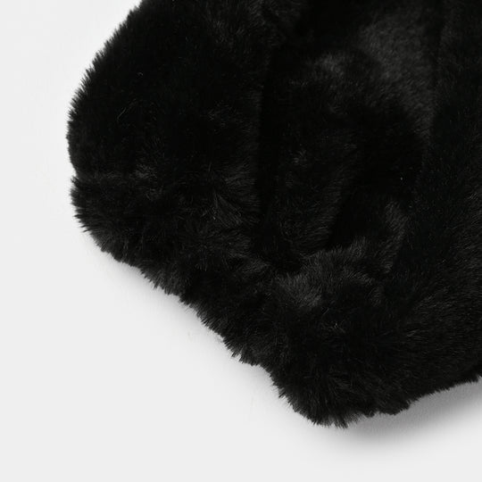 Girls Sherpa Bolero Winter Vibes (Black)