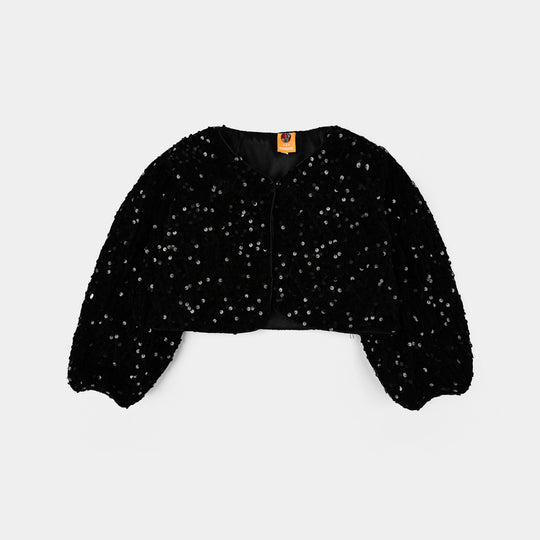 Girls Velvet Bolero Winter Grace (Black)