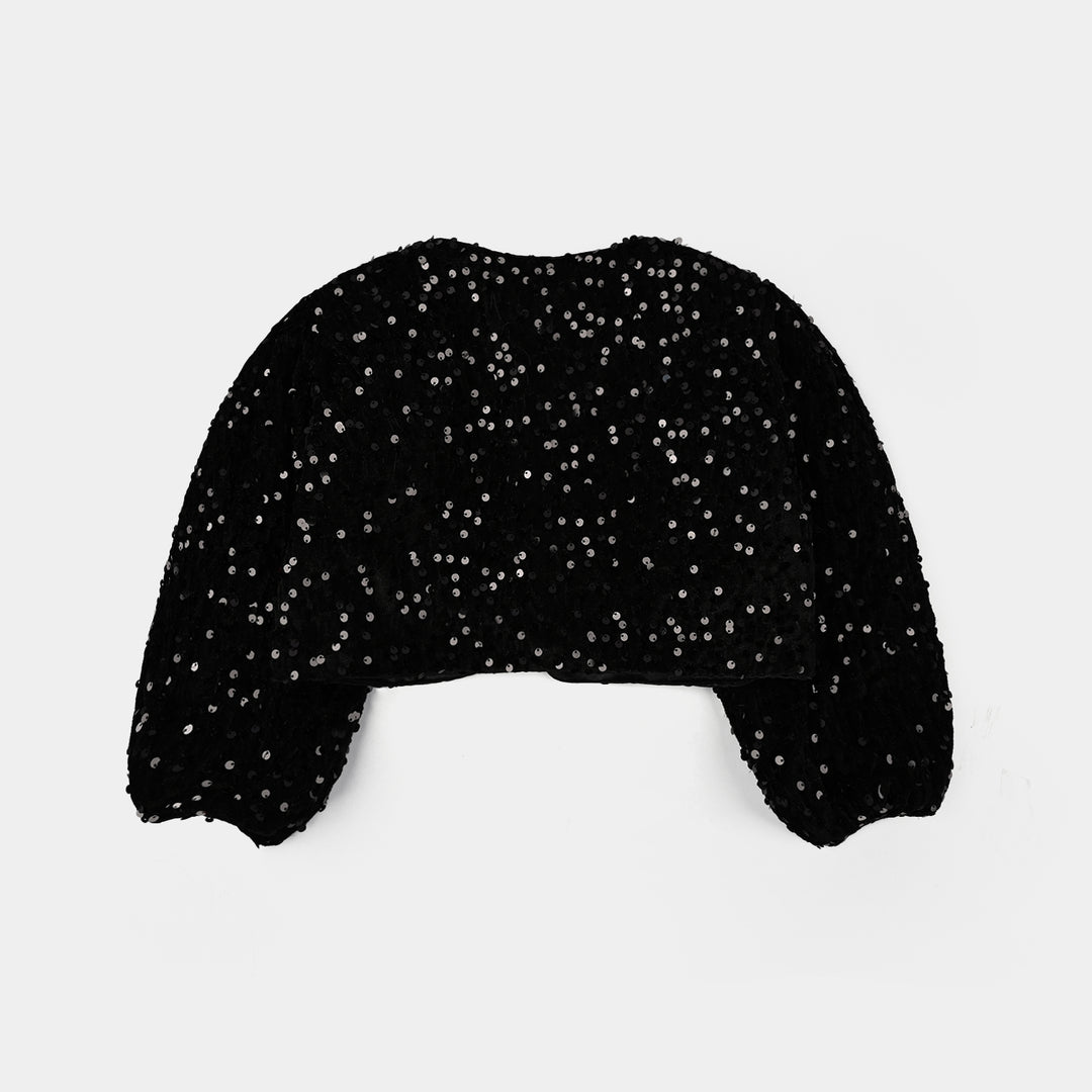 Girls Velvet Bolero Winter Grace (Black)