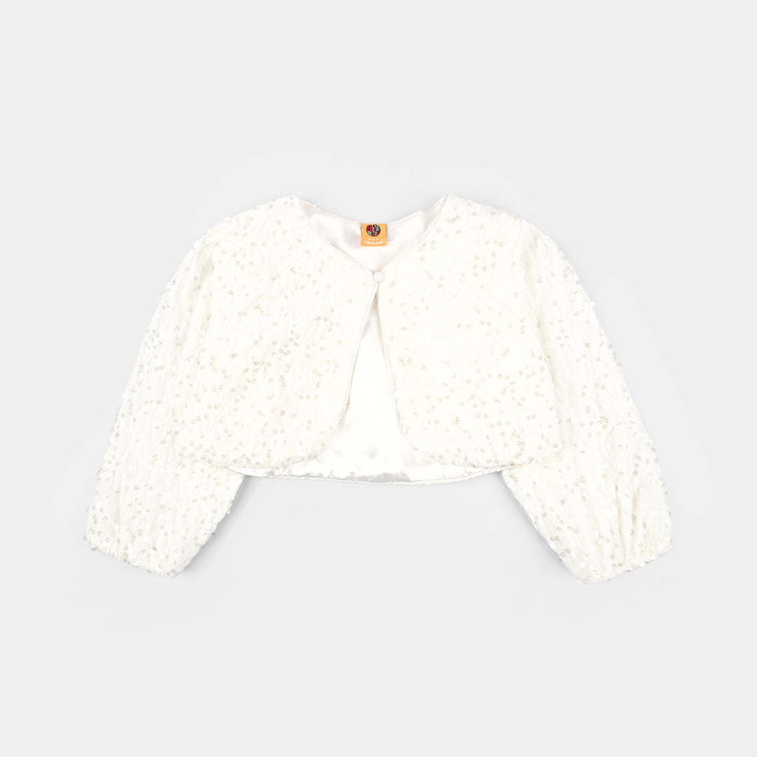 Girls Velvet Bolero Winter Grace (White)