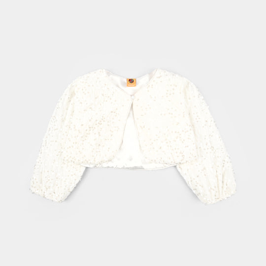 Girls Velvet Bolero Winter Grace (White)