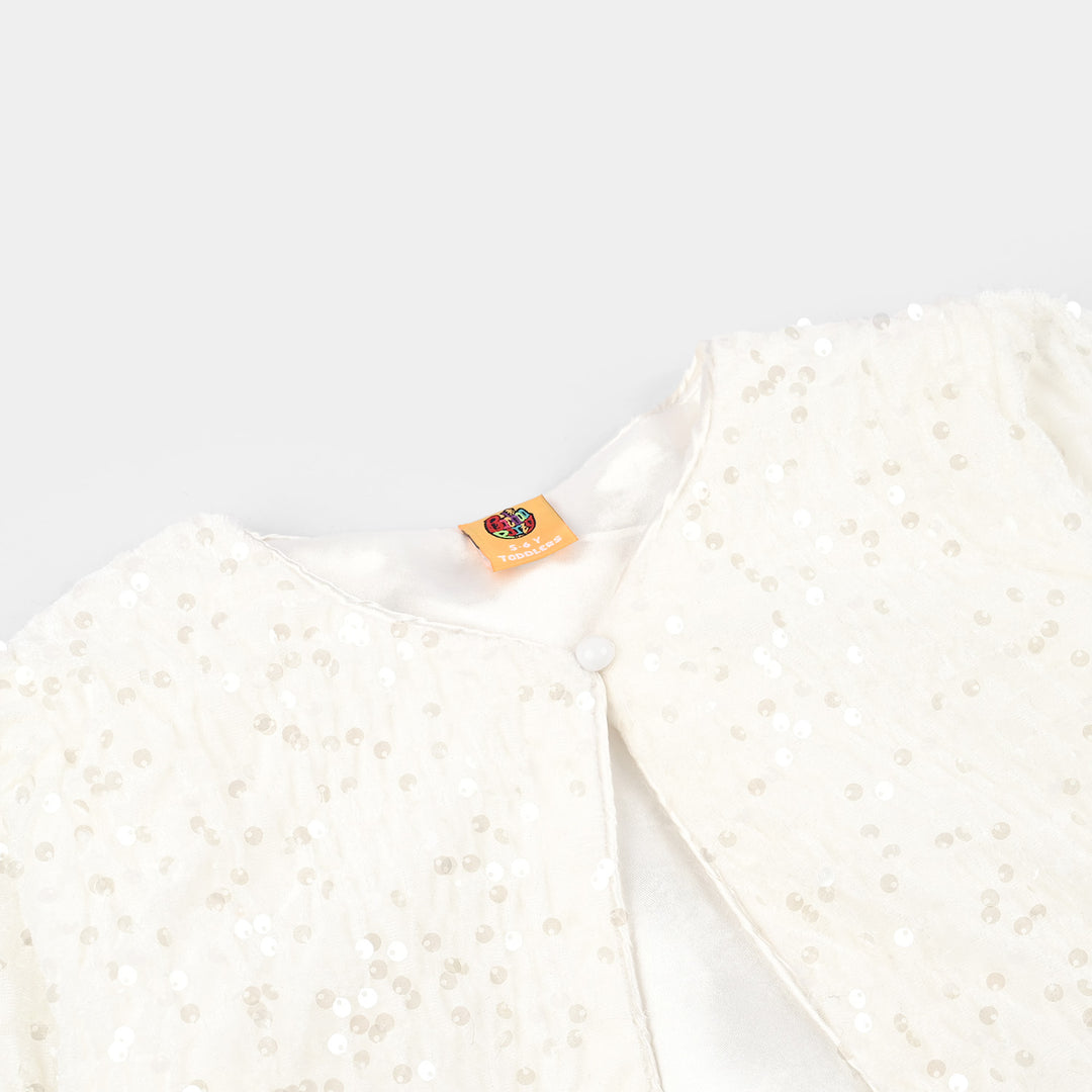 Girls Velvet Bolero Winter Grace (White)