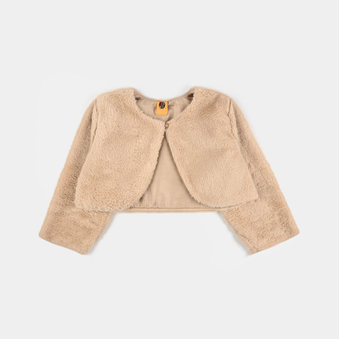 Infant Girls Sherpa Bolero Snow (LBrown)