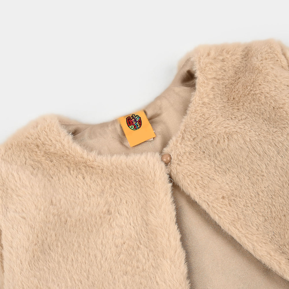 Infant Girls Sherpa Bolero Snow (LBrown)