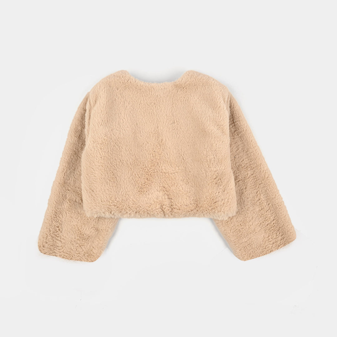 Infant Girls Sherpa Bolero Snow (LBrown)