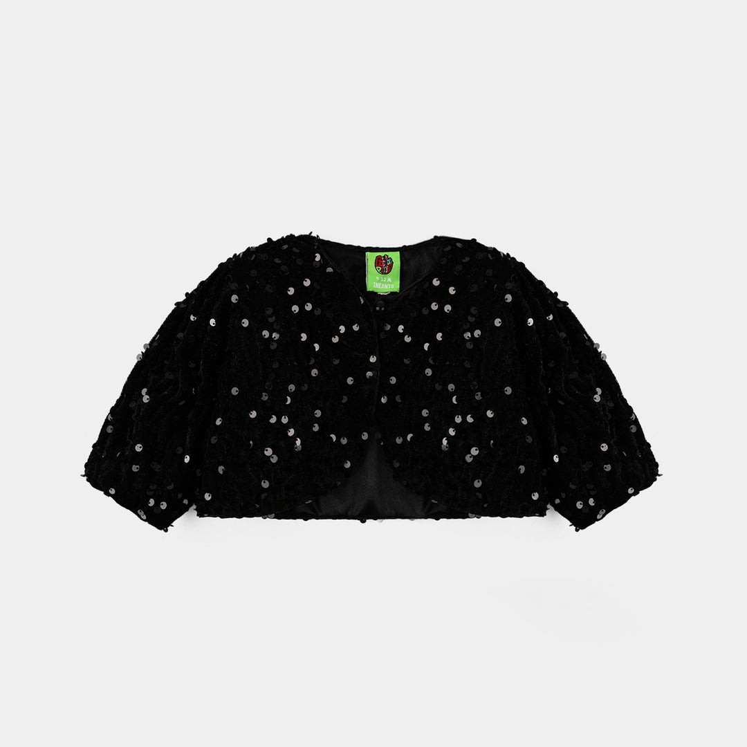 Infant Girls Velvet Bolero Winter Grace (Black)