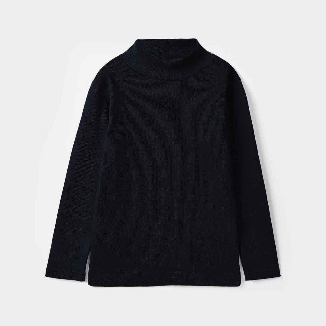 Boys 2x1 Rib Turtle Neck Navy