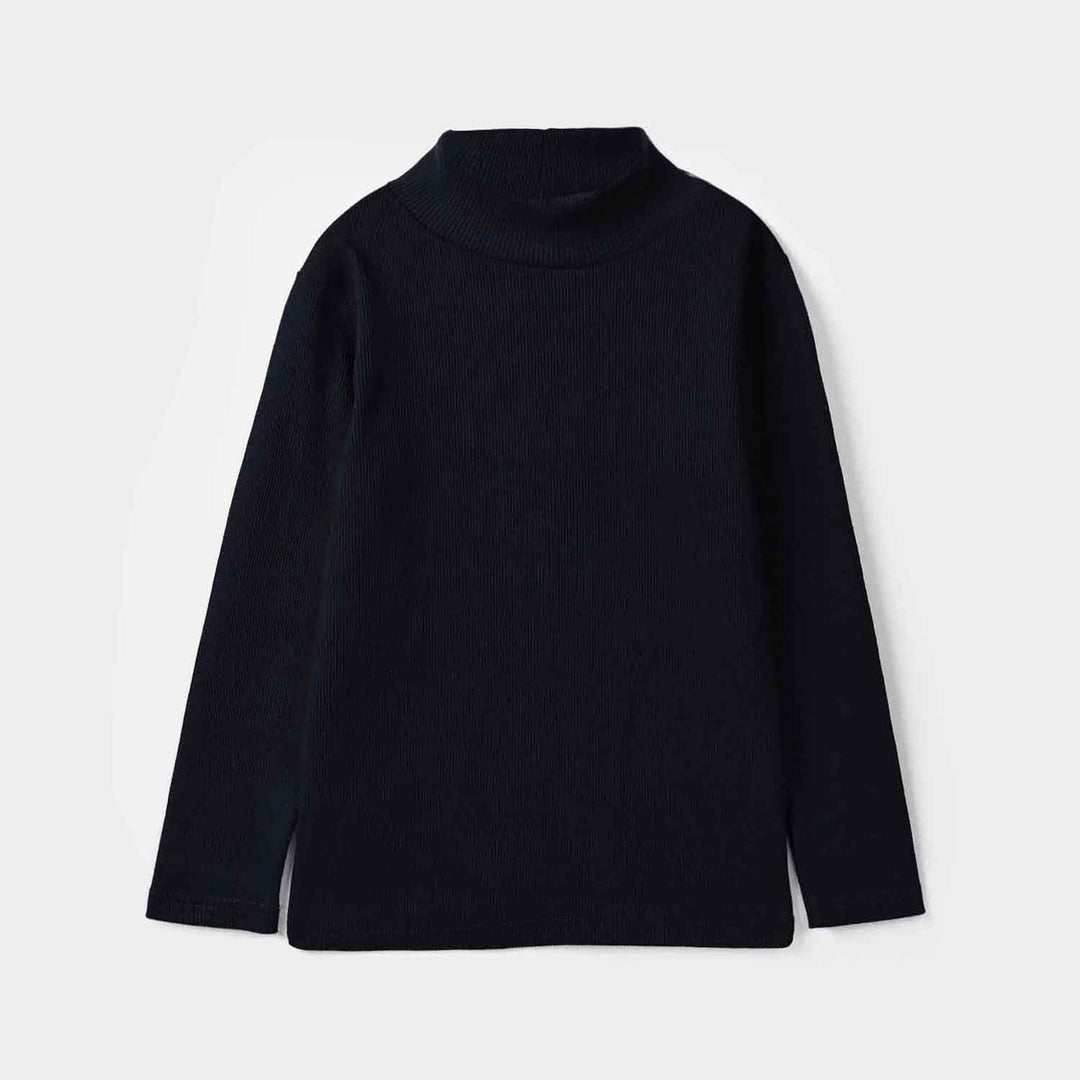 Boys 2x1 Rib Turtle Neck Navy