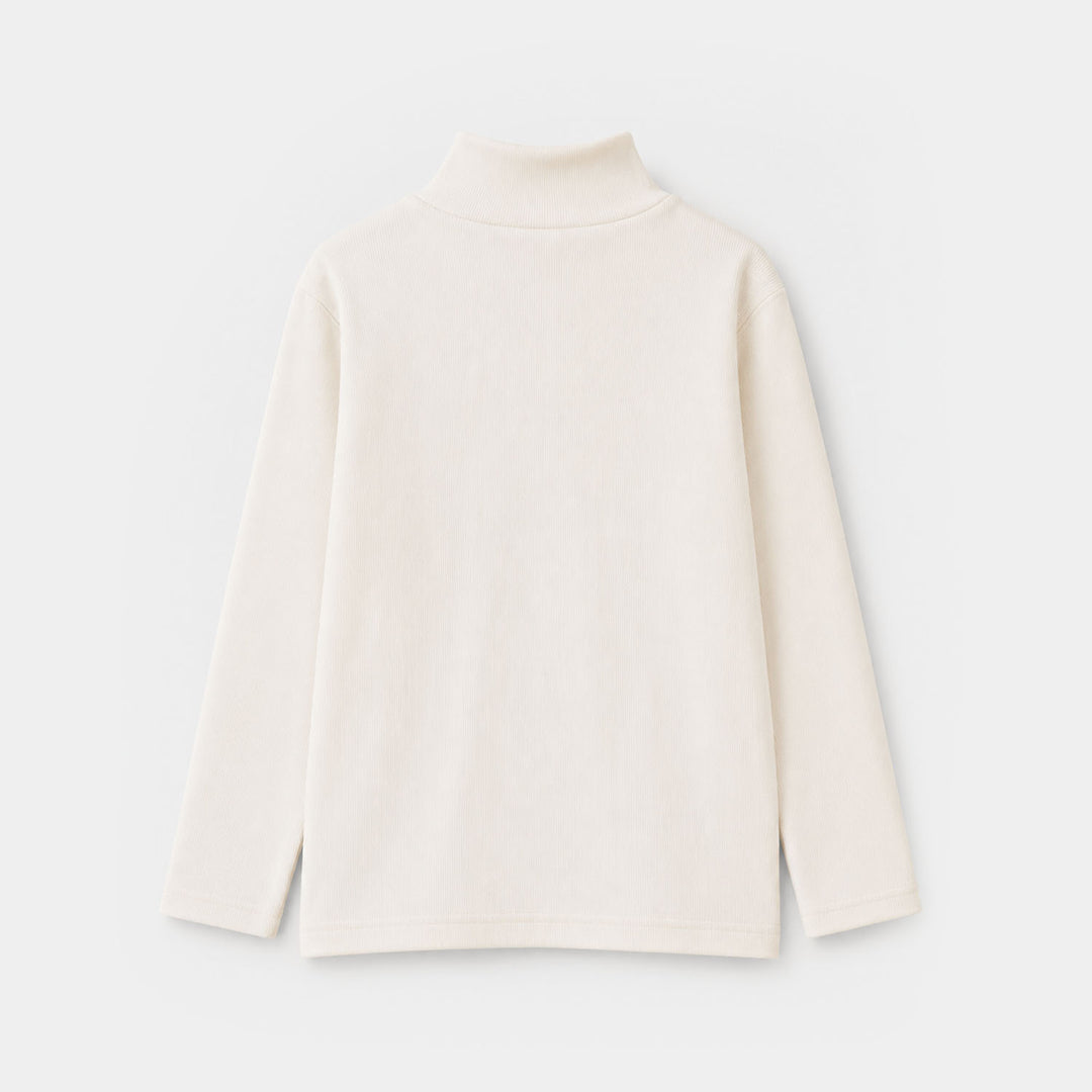 Boys 2x1 Rib Turtle Neck - Off White