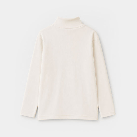 Boys 2x1 Rib Turtle Neck - Off White