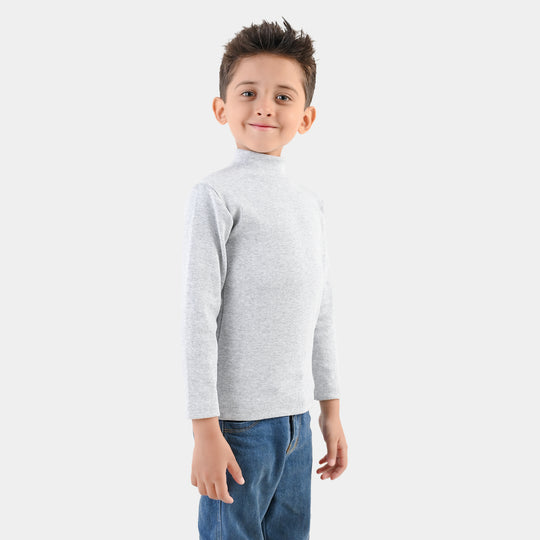 Infant Boys 2x1 Rib Turtle Neck H-Grey