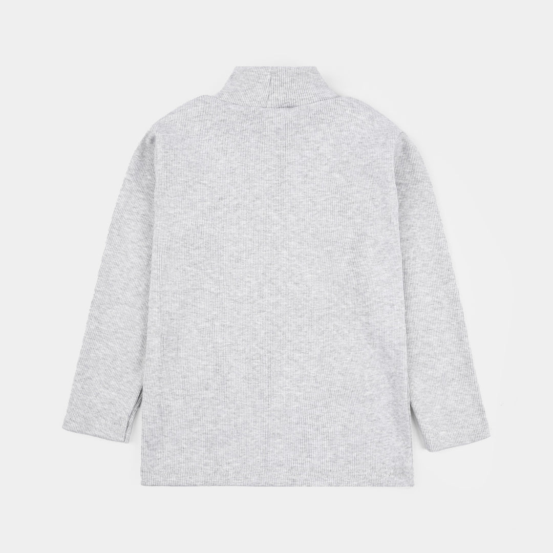 Boys 2x1 Rib Turtle Neck - Grey