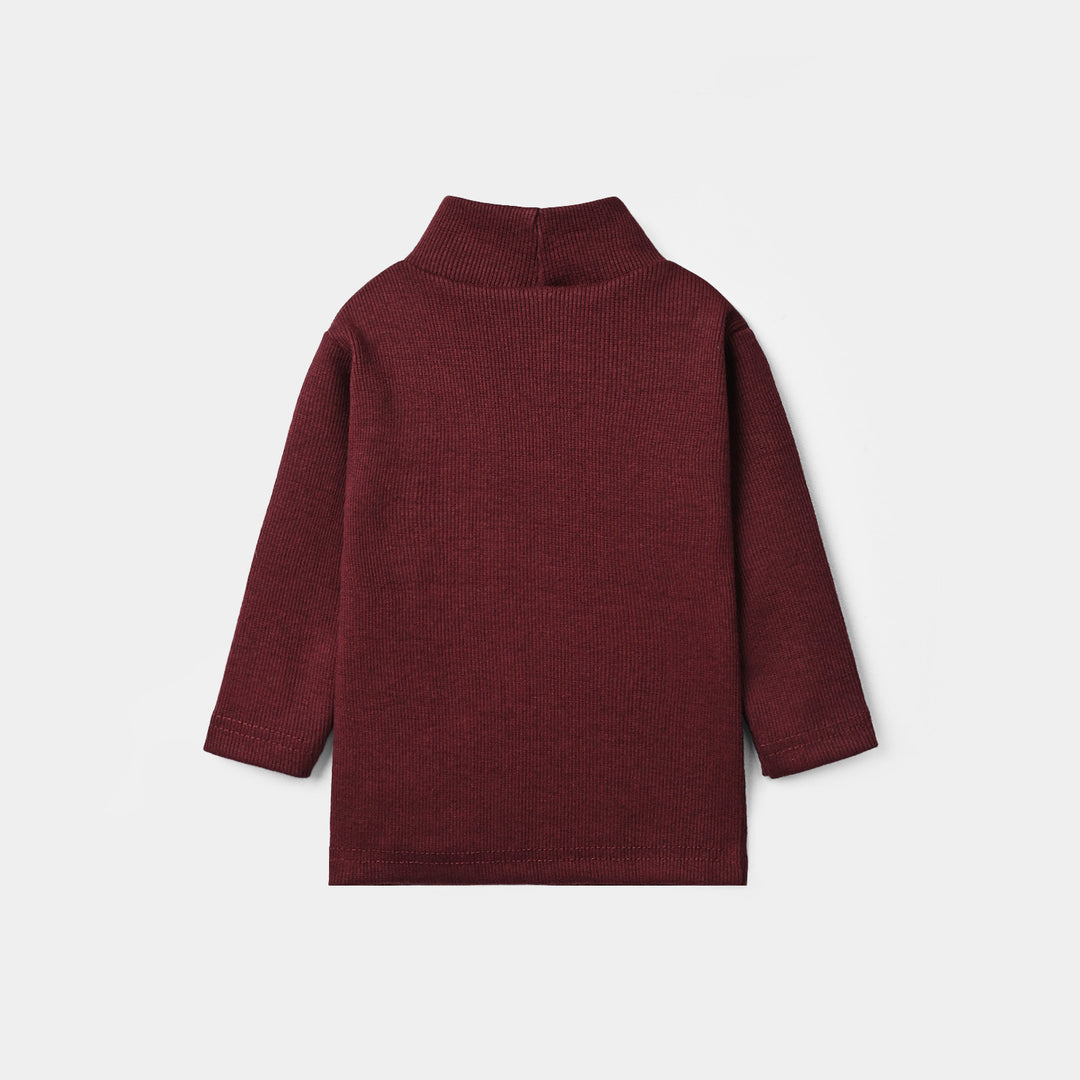 Infant Girls 2x1 Rib Turtle Neck - RED