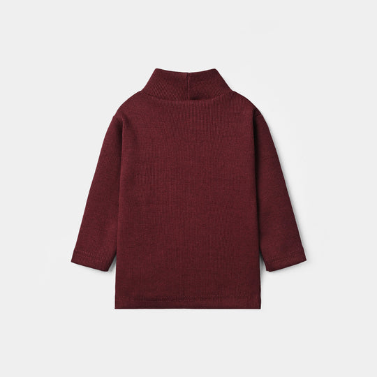 Infant Girls 2x1 Rib Turtle Neck - RED