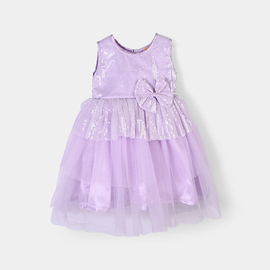 Girls Sequence Fancy Frock-Jewel-Lilac