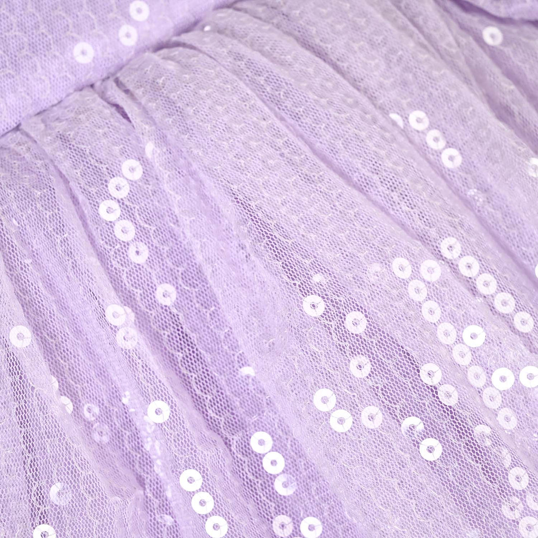 Girls Sequence Fancy Frock-Jewel-Lilac