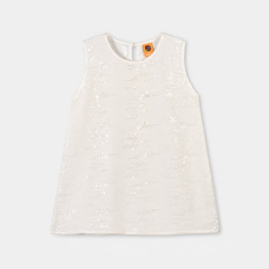 Girls Sequence Fancy Frock-Royal Fairy-White
