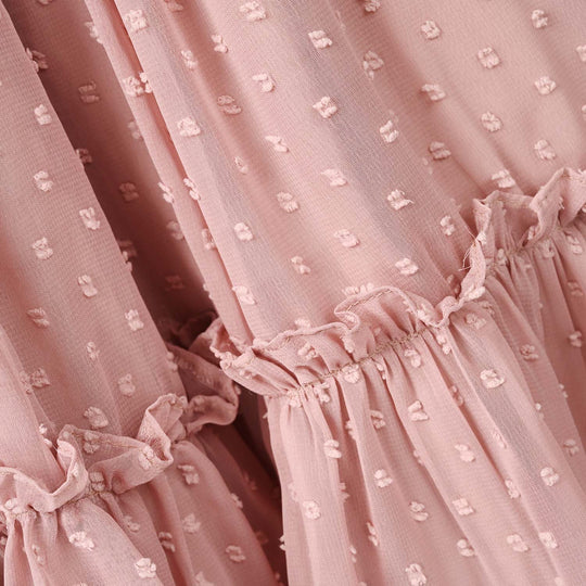 Girls Poly Brochia Fancy Frock Breeze - Peach