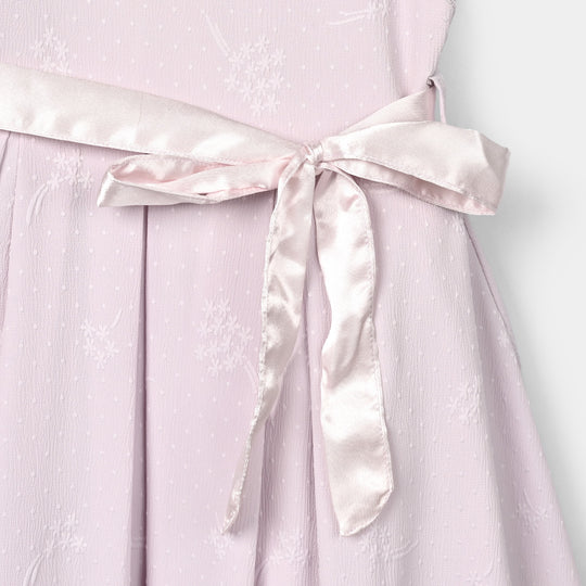 Girls Jacquard Fancy Frock-Lilac