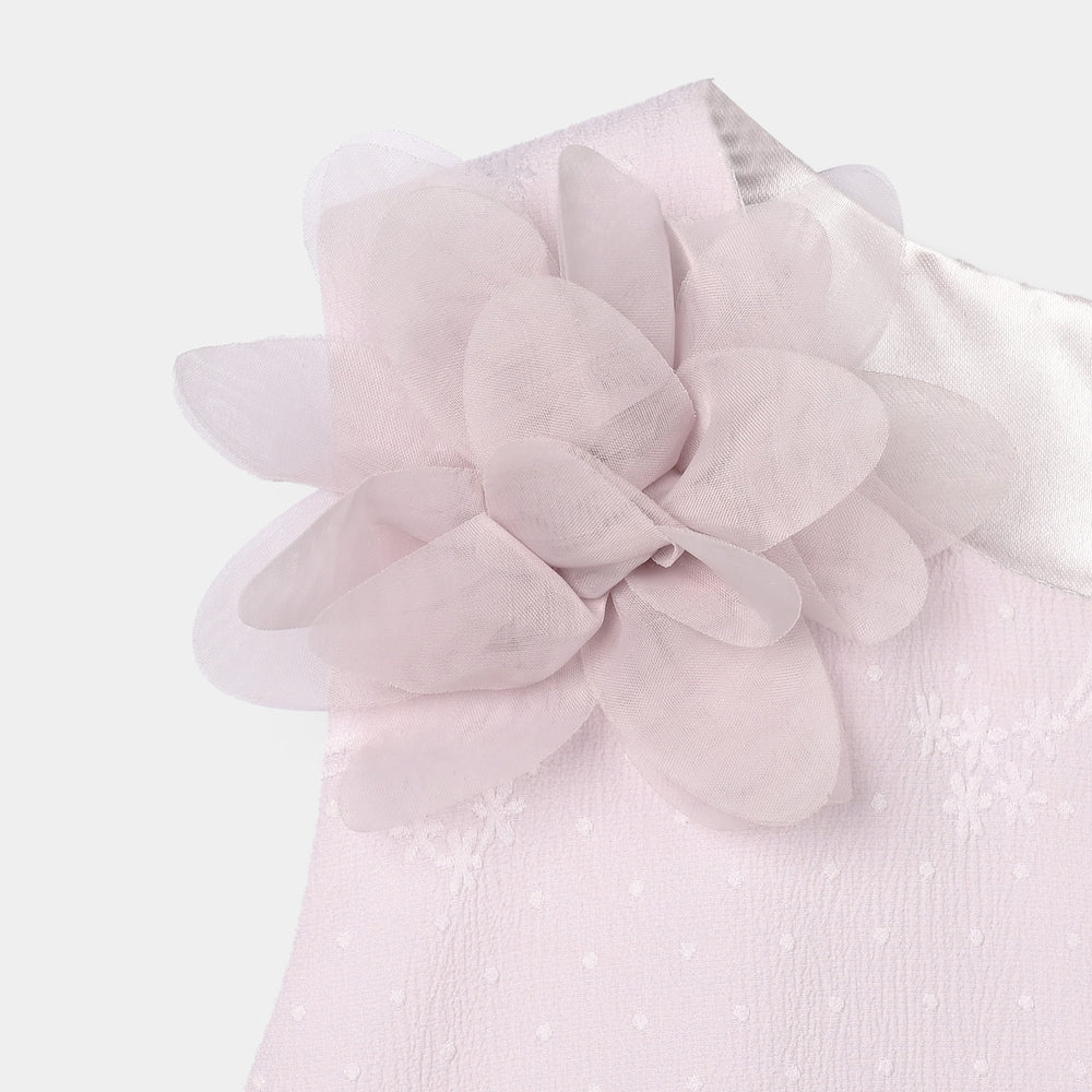 Girls Jacquard Fancy Frock-Lilac