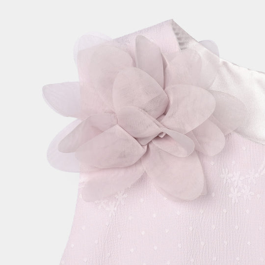 Girls Jacquard Fancy Frock-Lilac
