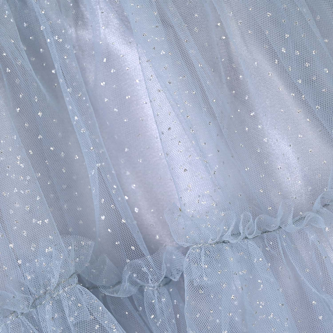 Infant Girls Net Fancy Frock Twinkle-Light Grey