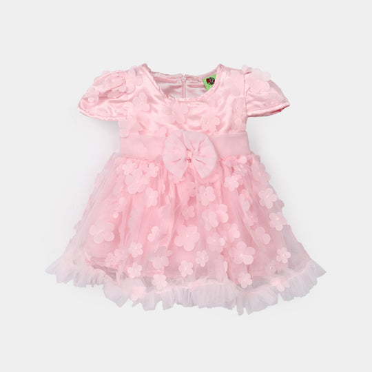 Infant Girls Net Fancy Frock - Blossom Baby - Pink