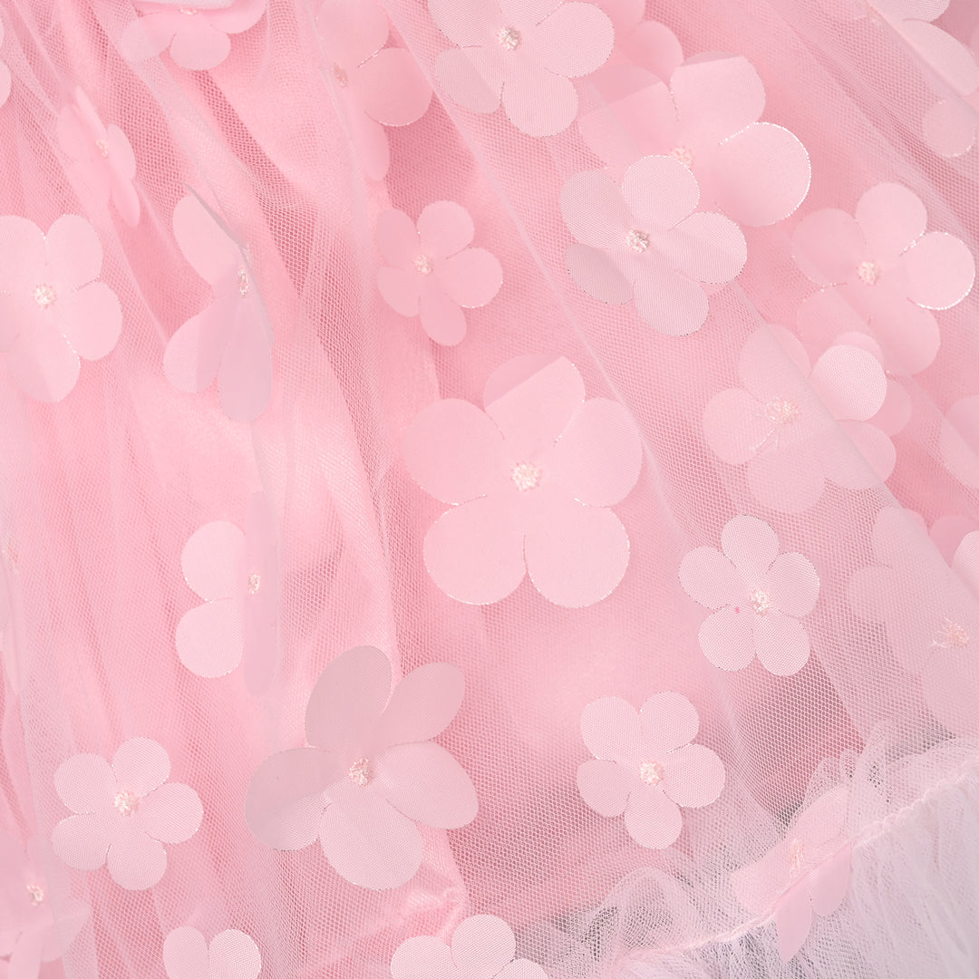 Infant Girls Net Fancy Frock - Blossom Baby - Pink