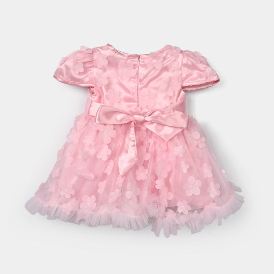 Infant Girls Net Fancy Frock - Blossom Baby - Pink
